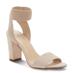 Vince Camuto Women Citriana Leather Blush Ankle Strap Block Heels shoes sz 11M